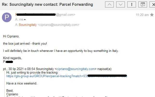 Reshipping Parcel Italy 371